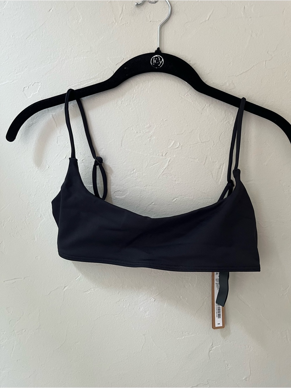 SKIMS ICONIC CLASSIC SWIM SQUARE NECK BIKINI TOP OBSIDIAN XS - Picture 4 of 5